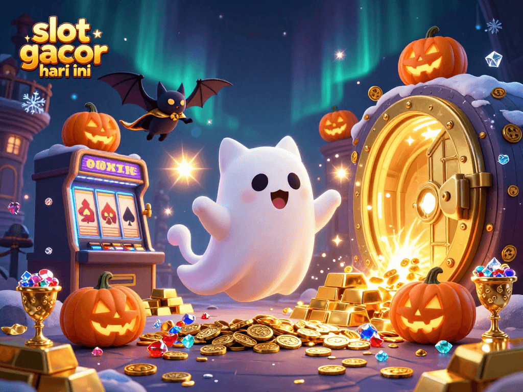 Experience exciting wins with slot gacor hari ini in this enchanting casino illustration featuring vibrant characters.