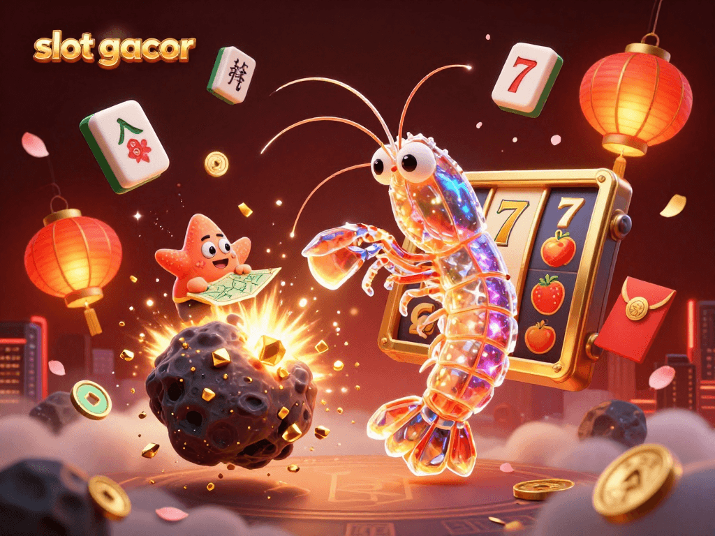 Experience the thrill of slot gacor with vibrant 3D elements showcasing winning icons and colorful visuals.