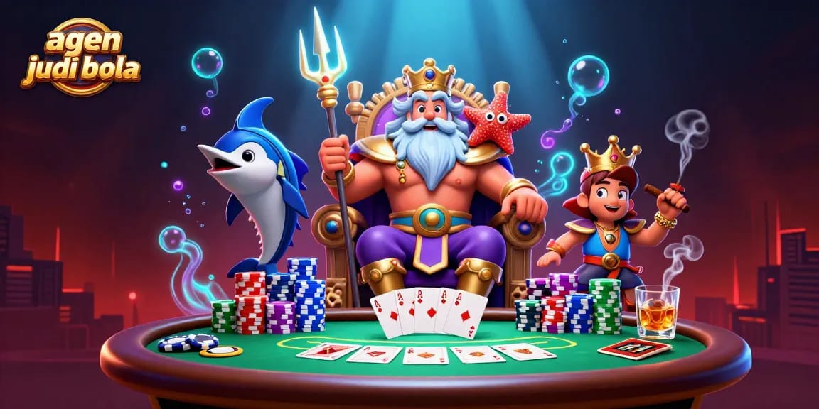 Engage with the world of agen judi bola as Neptune and his companions embody a lively casino atmosphere.