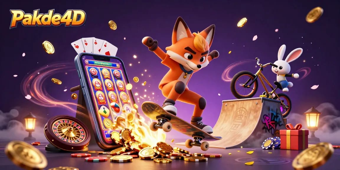 Engage with thrilling gameplay on Pakde4D, where a fox does tricks amidst vibrant casino symbols.