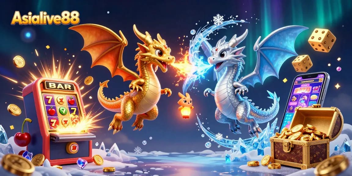 Engage with Asialive88's thrilling gameplay featuring vibrant dragons and jackpot elements.