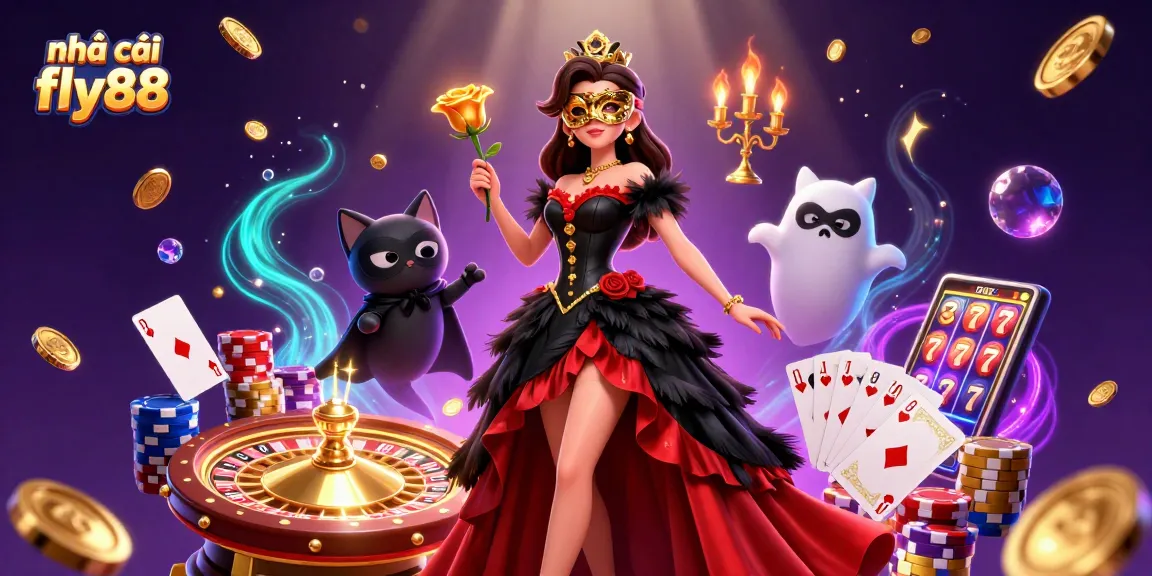 Experience thrills with the nhà cái fly88 in a vibrant 3D casino scene packed with gaming excitement.