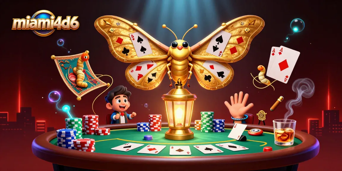 Play winning hands and immerse in casino thrills with miami4d6's vibrant scene featuring poker elements.