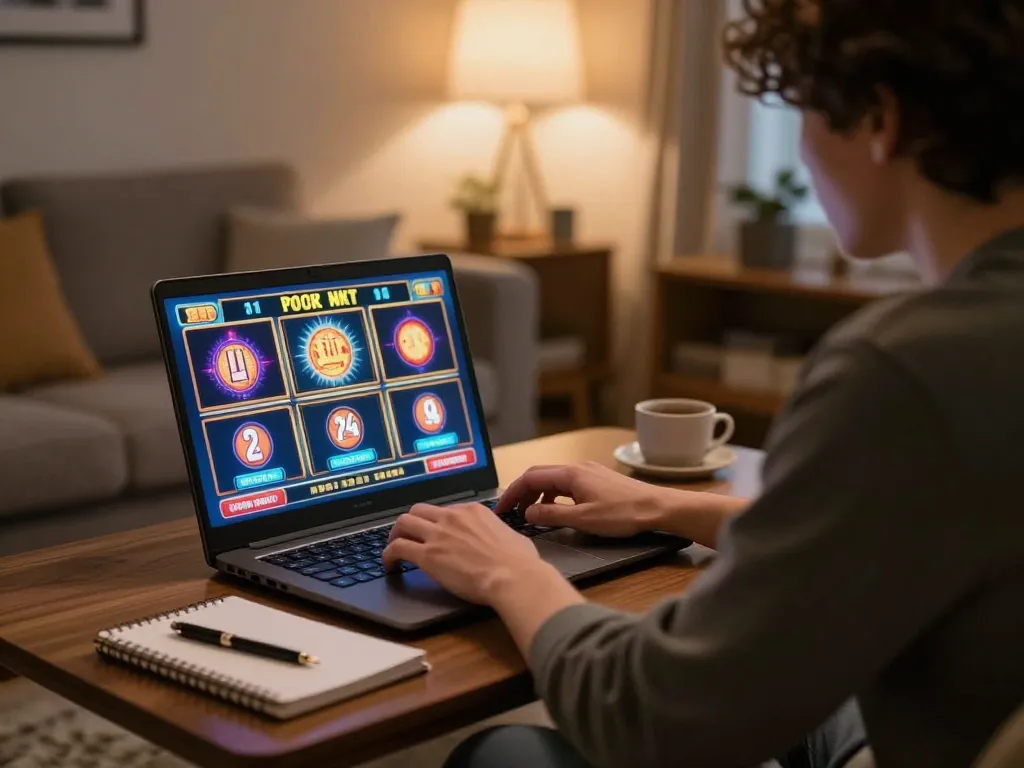 NAGA2000 player engaging with online slots at home, highlighting immersive gaming experience