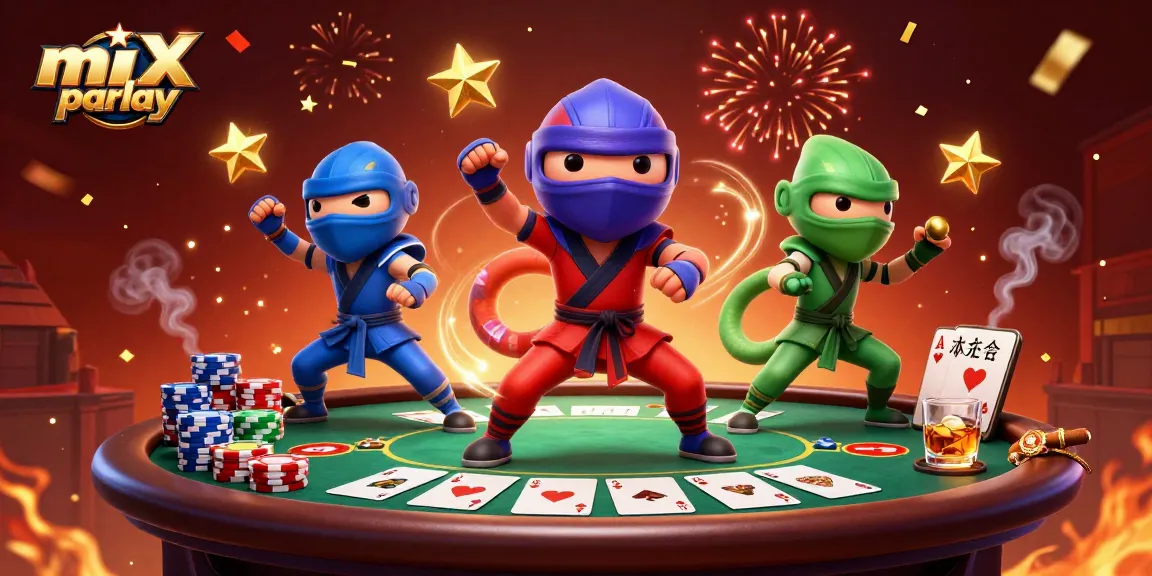 Engage with mix parlay betting excitement featuring dynamic ninja chameleons on a vibrant casino rooftop.
