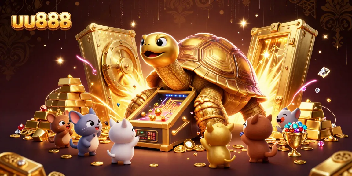 Experience thrilling wins at uu888 with a vibrant casino-themed scene packed with action and riches.