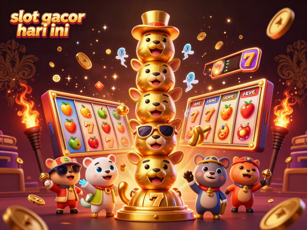 Slot gacor hari ini menghadirkan slot bertema hewan dengan totem emas dan simbol buah berkilau.