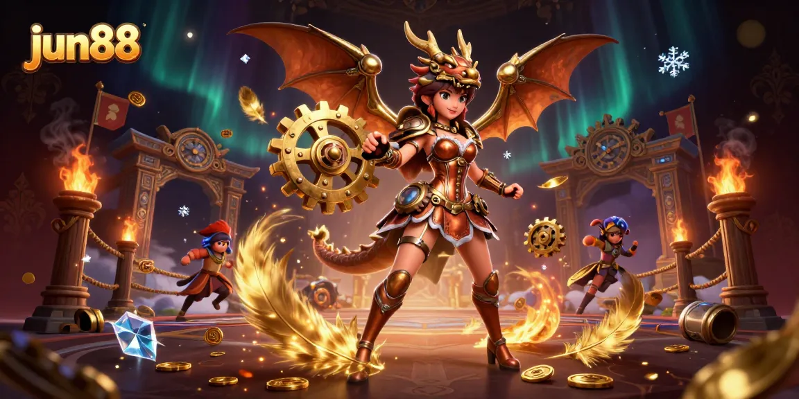 Experience winning moments with jun88 in an ultra-realistic 3D casino adventure illustration.