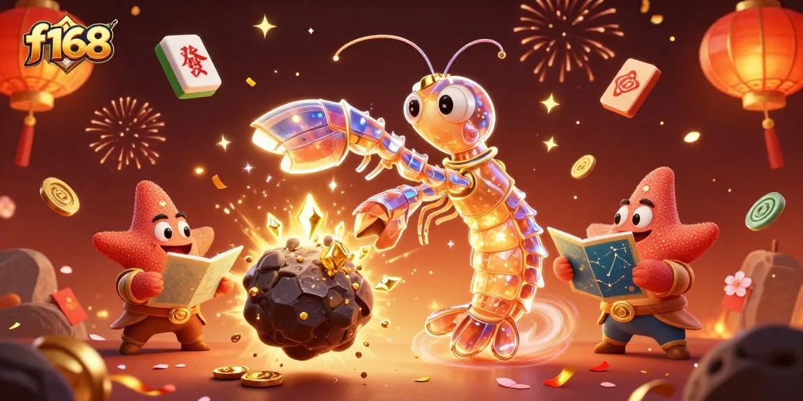 Engage with f168's thrilling casino experience as a galactic samurai unveils treasure amidst vibrant gaming elements.