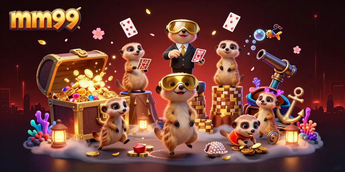 Experience excitement at mm99 with meerkats managing a vibrant underwater casino.