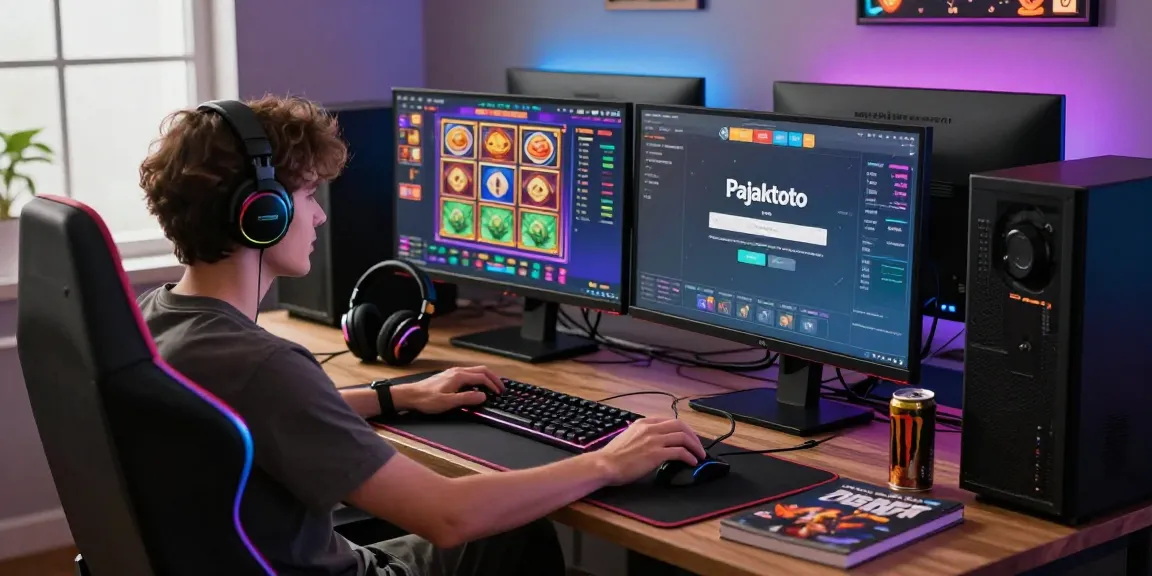 Pajaktoto login interface seen on a gaming setup, showcasing an engaging online gaming environment.