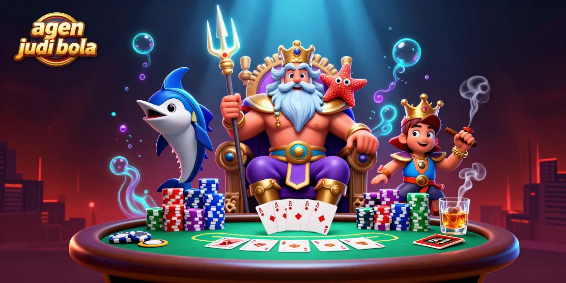 Engage with the world of agen judi bola as Neptune and his companions embody a lively casino atmosphere.