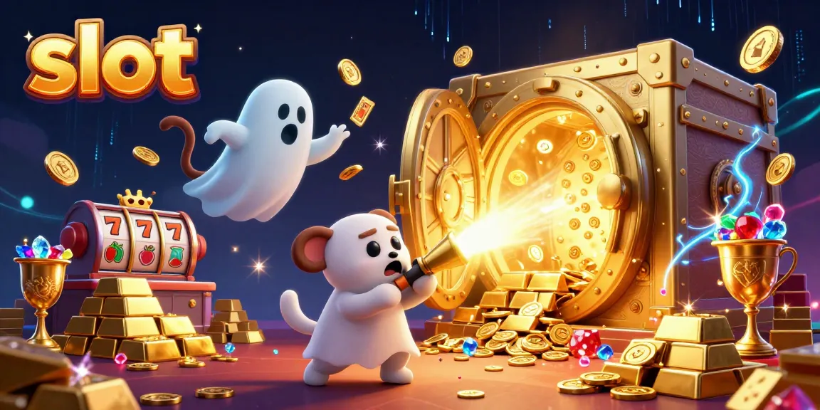 Permainan slot di kasino menyeramkan dengan karakter hantu dan koin berkilauan.