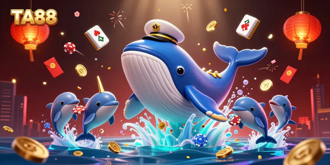 Engage in TA88 casino action with a whimsical underwater scene full of vibrant characters and rich gambling elements.