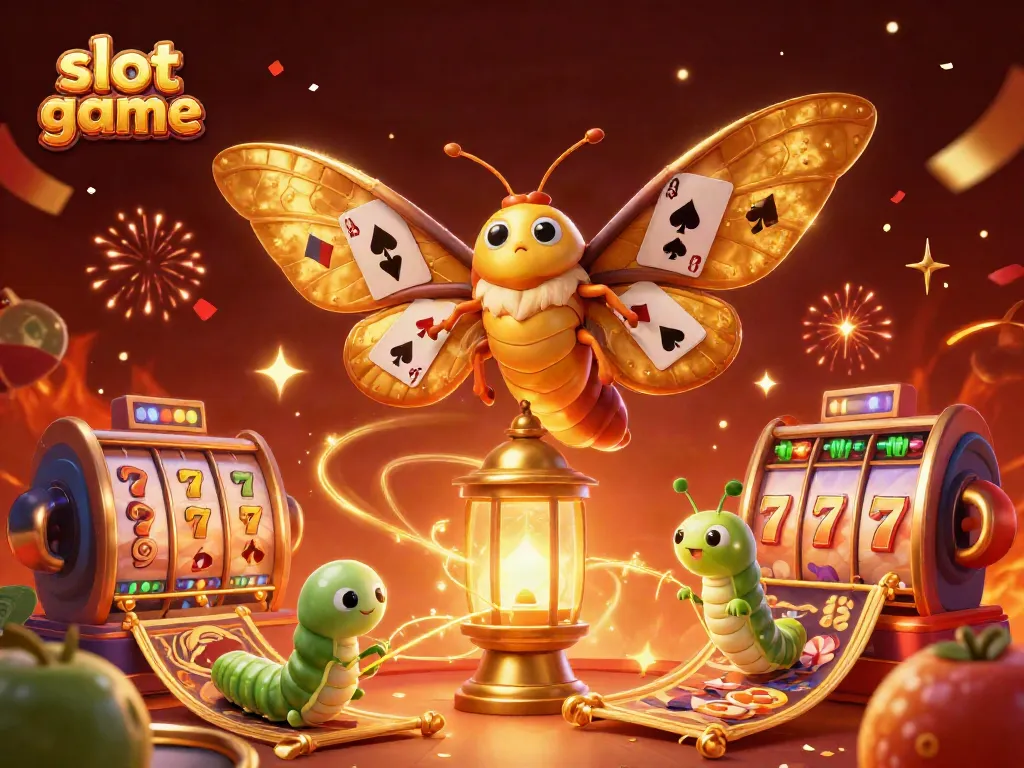 Engaging scene of a slot game with vibrant 3D characters, celebrating casino wins with confetti and lights.