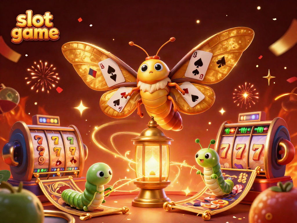 Engaging scene of a slot game with vibrant 3D characters, celebrating casino wins with confetti and lights.