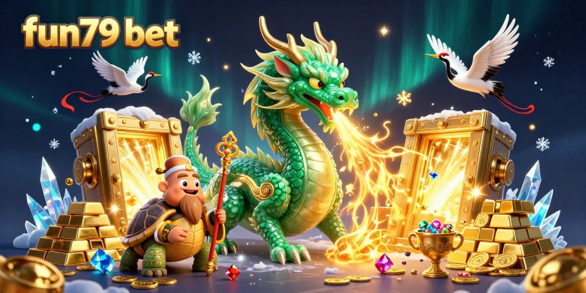 Engage in thrilling fun79 bet experiences with a vibrant 3D illustration of fortune and camaraderie.