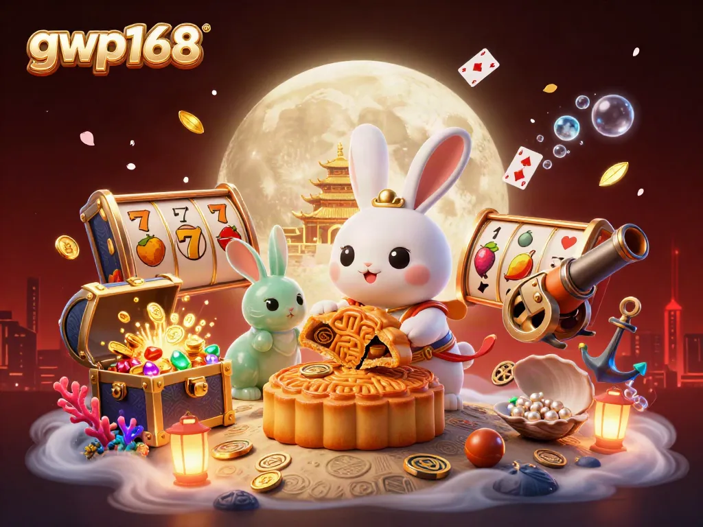 GWP168 mengungkap keseruan permainan slot dengan karakter kelinci bulan dalam ilustrasi yang menarik.