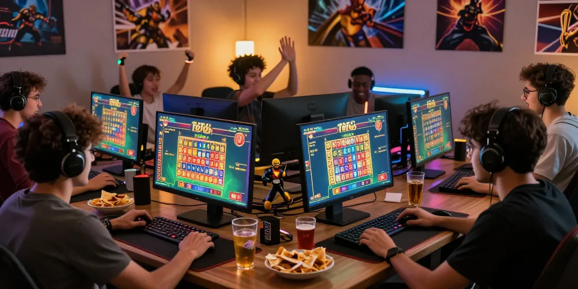 Engaged gamers enjoying Toto 4D lottery game in vibrant setting