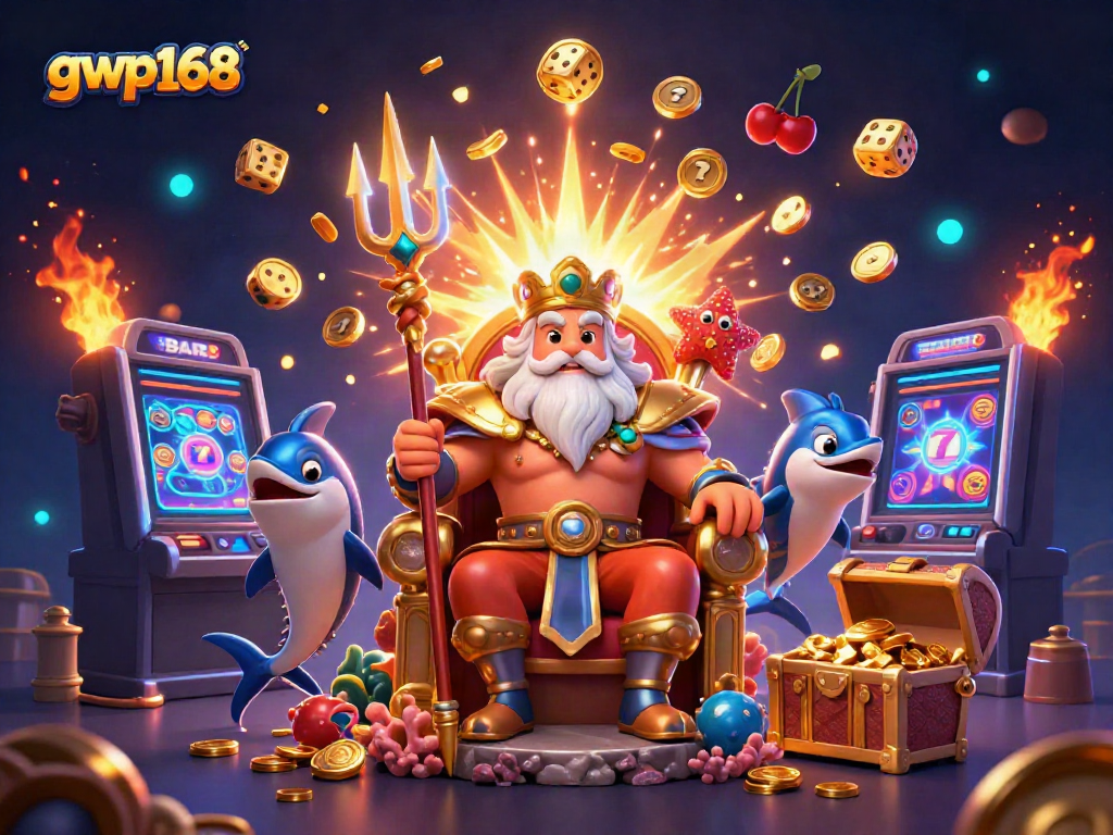 Pemain gwp168 menikmati jackpot dari mesin slot dan karakter laut yang menarik.