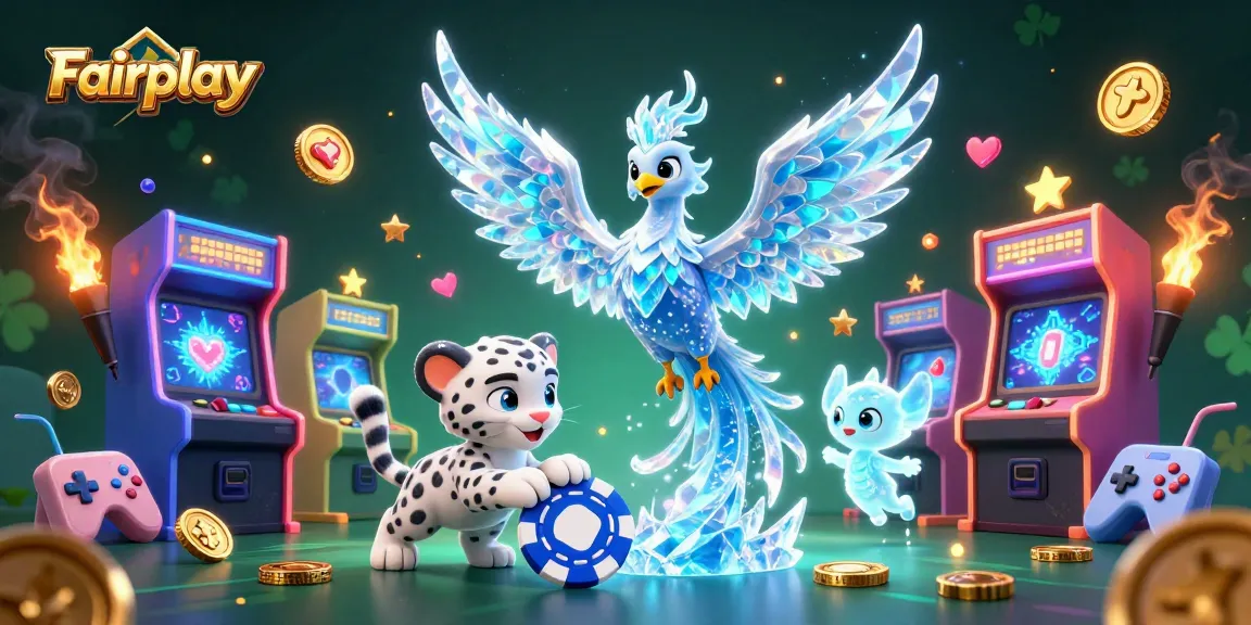 Engage with Fairplay's dynamic gaming scene featuring colorful characters and immersive casino elements.