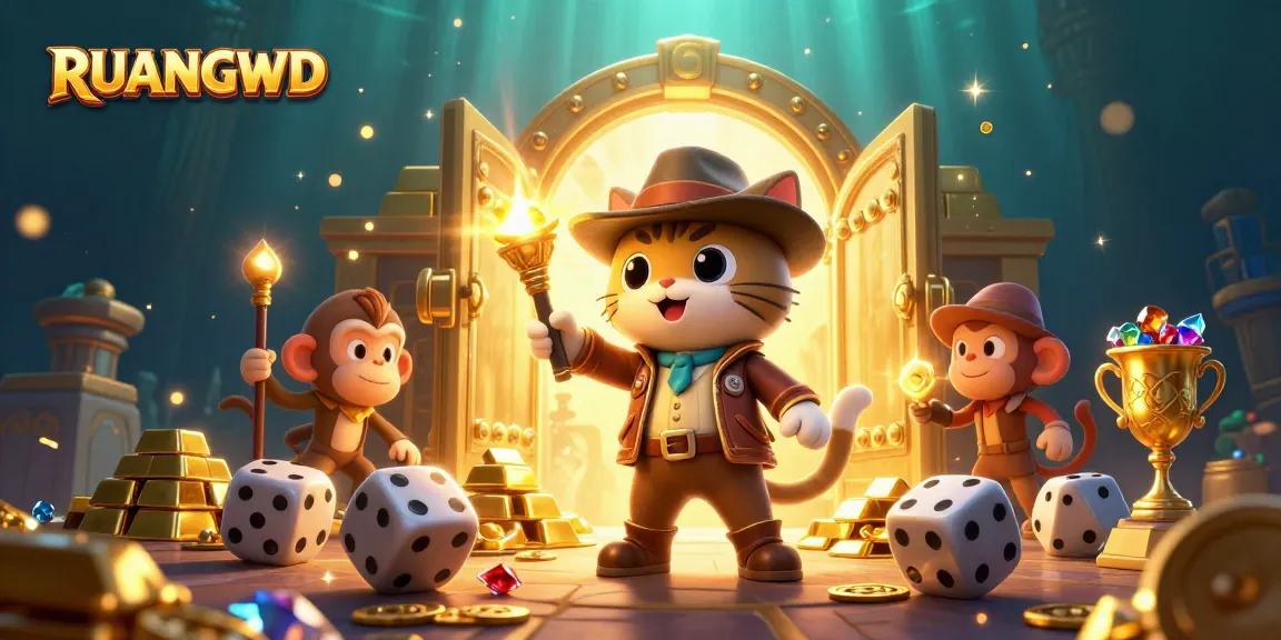 Engage with RUANGWD's vibrant casino adventure featuring a golden artifact discovery
