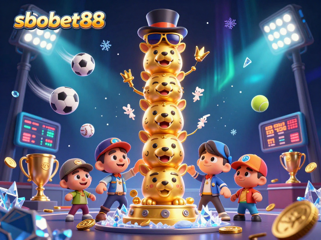 SboBet88 offers thrilling sports betting with dynamic sports elements in a vibrant 3D scene