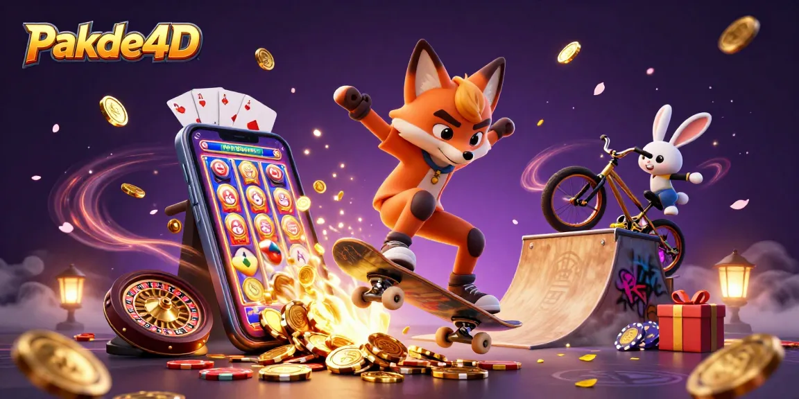 Engage with thrilling gameplay on Pakde4D, where a fox does tricks amidst vibrant casino symbols.