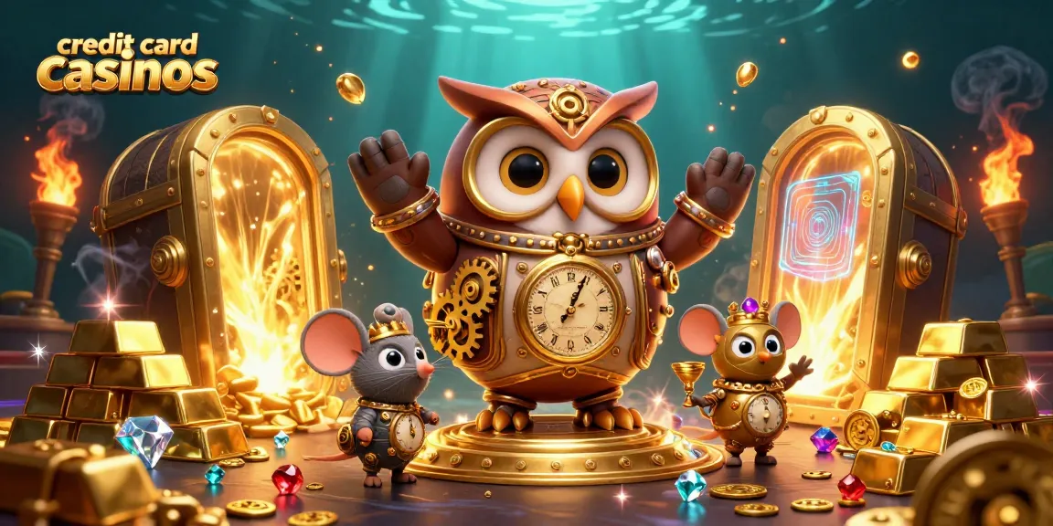 Experience excitement at credit card casinos with a time-traveling owl and treasures galore!