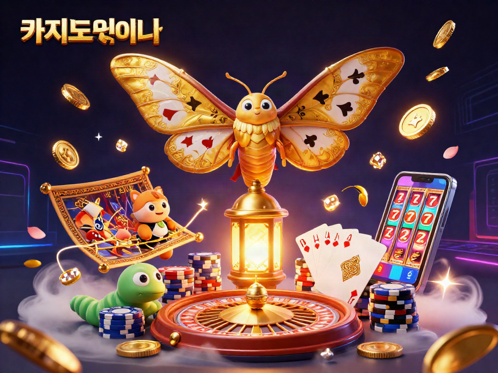 카지노사이트에서 화려한 카지노 장면을 연출하는 3D 디지털 일러스트