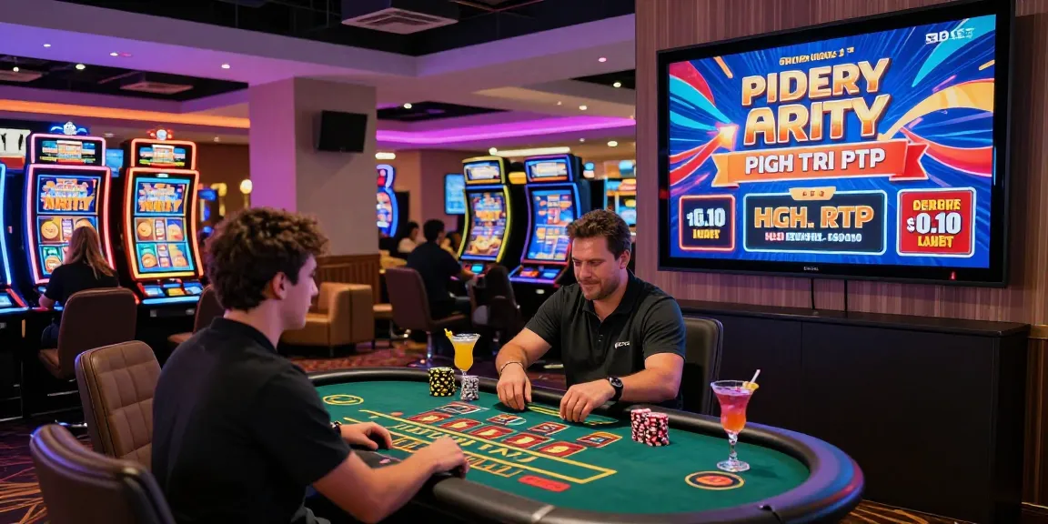Exciting scene at credit card casinos with players enjoying live blackjack and spinning slots