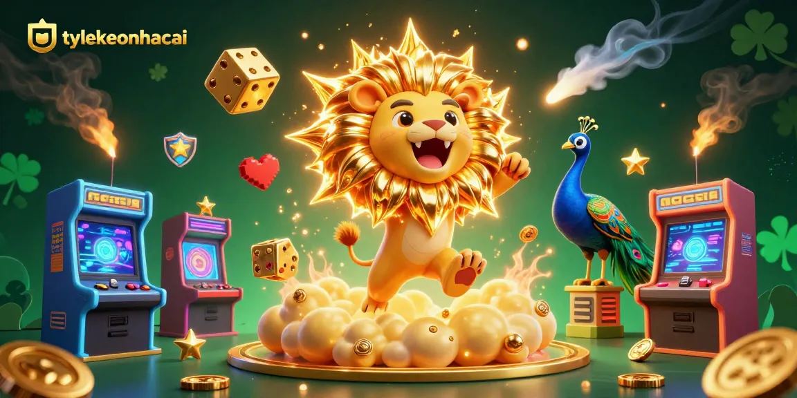 Engage in thrilling gambling with tylekeonhacai amidst 3D cartoon characters and vibrant gaming elements.