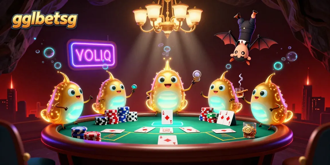 gglbetsg lights up a vibrant casino scene featuring glowworms and poker excitement.