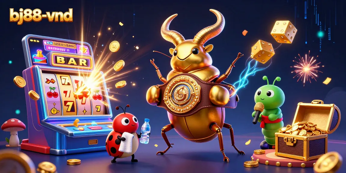 Experience the excitement of bj88-vnd with animated characters celebrating a casino jackpot.