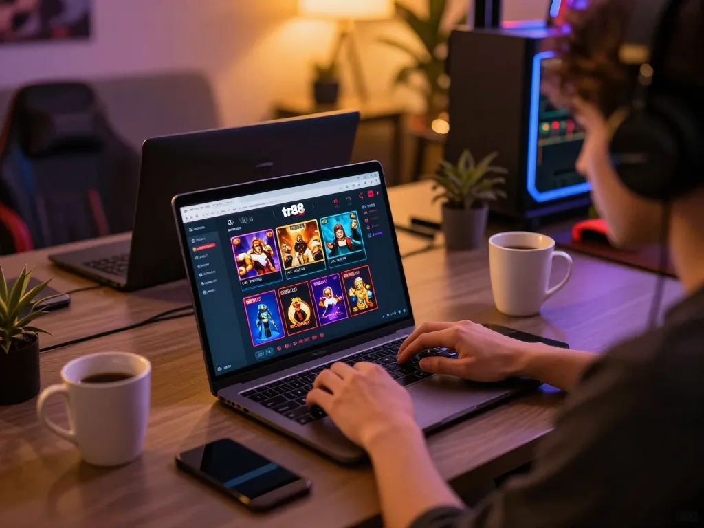 Player engaging in online gaming at tr88 casino platform, showcasing immersive betting options.