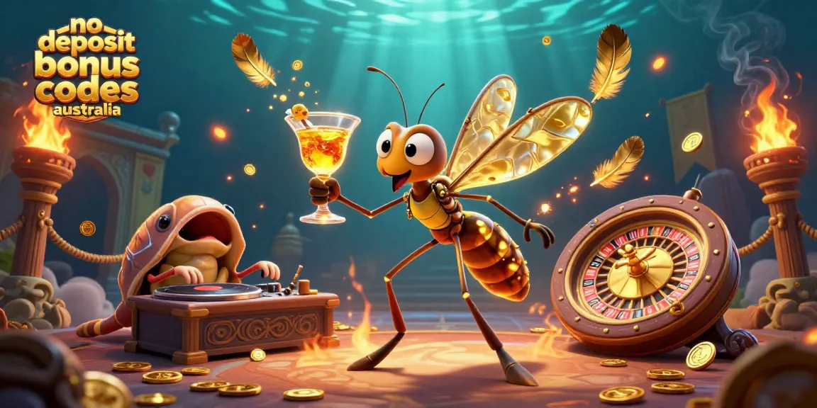 Engage with no deposit bonus codes australia through an exciting casino scene featuring vibrant characters and elements.