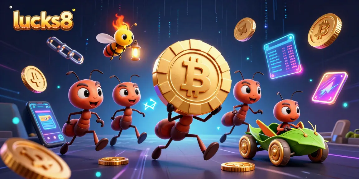Experience the excitement of lucks8 as ants carry a giant poker chip in a vibrant casino heist!