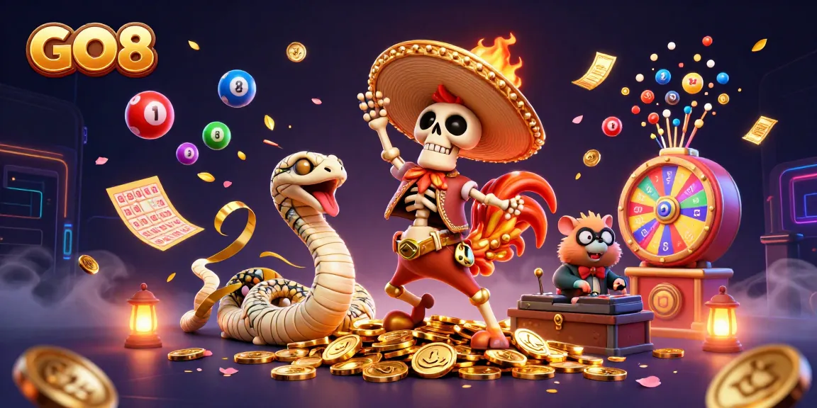Experience lucrative gameplay with GO8 featuring winning casino characters and vibrant casino elements.