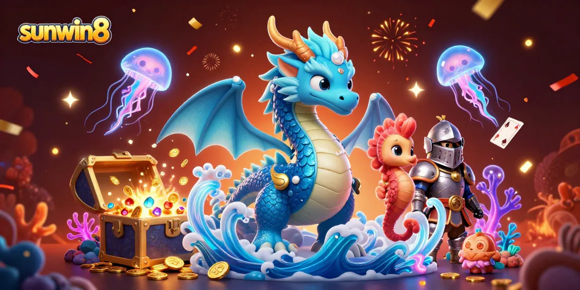 Experience the excitement of sunwin8 with a vibrant underwater casino scene featuring dynamic characters and visual effects.