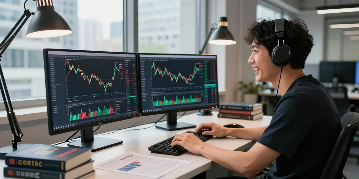 Торговля на BitMEX биржа: трейдер за рабочим местом с графиками и отчетами о криптовалюте.