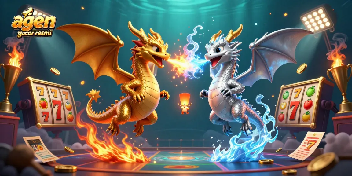 Experience the thrill of winning at agen slot gacor resmi with dynamic gameplay elements of dragons and slot machines.