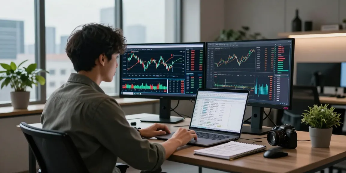 Focused financial analyst reviewing situs resmi and investment strategies in a modern finance workspace.