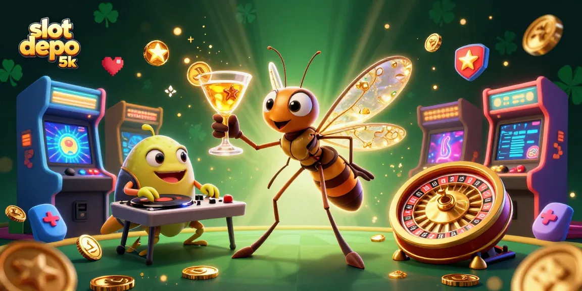 Experience unmatched thrills with slot depo 5k as a colorful casino scene bursts with excitement.