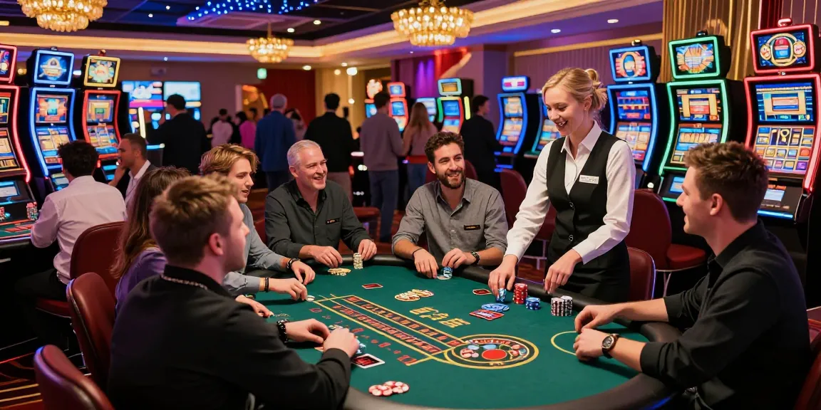 Credit card casinos at dentalgroups.co.uk showcase a vibrant casino environment filled with players, gaming tables, and lively interactions.