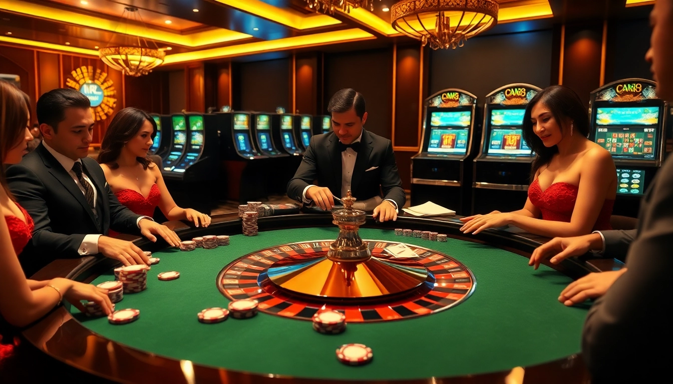 Feel the thrill at Trang chủ Luck8 as players engage in intense roulette action in a luxurious casino setting.