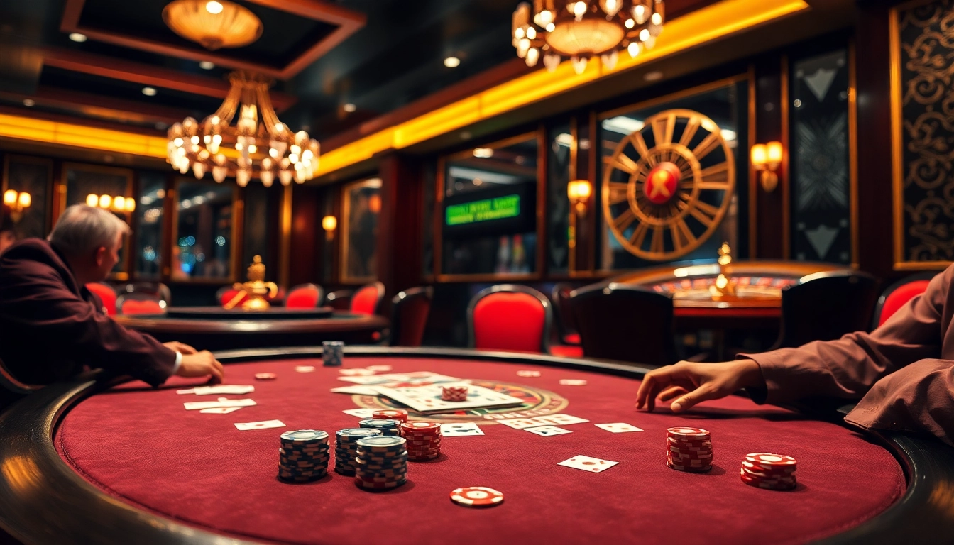 Play poker and enjoy thrilling moments at RR88 KJC casino with professional dealers and vibrant chips.