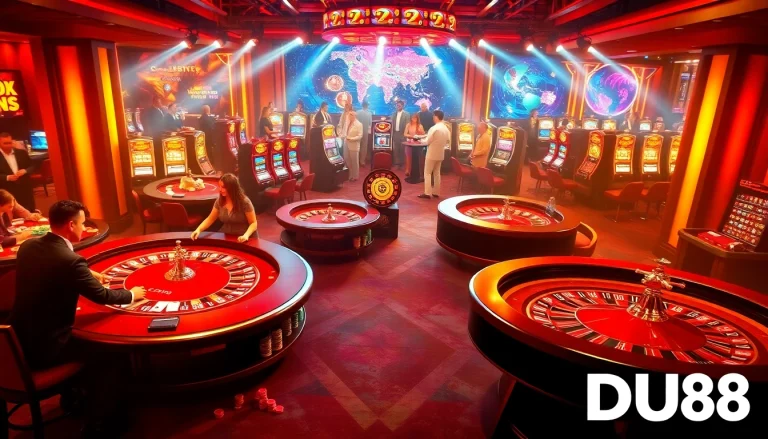 Exciting casino gameplay at DU88 with dynamic table games and vibrant slot machines.