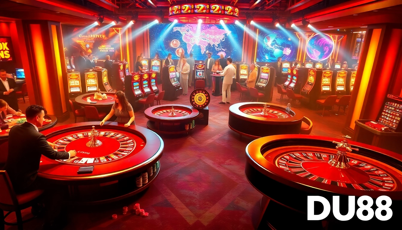 Exciting casino gameplay at DU88 with dynamic table games and vibrant slot machines.