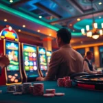 Engage with slots777 in an exciting casino environment full of vibrant slot machines and eager players.